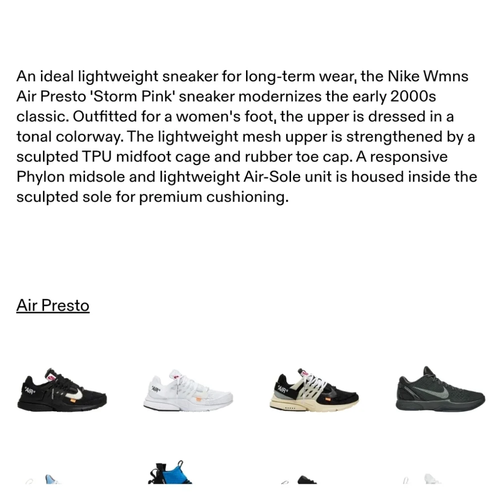 Nike Air Presto Storm Pink Women's 6 - Picture 14 of 15